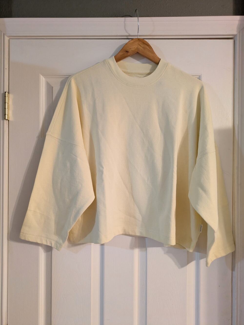 MATE The Label Organic Boxy Fit Oversized Crew Neck Sweatshirt Zest NWOT